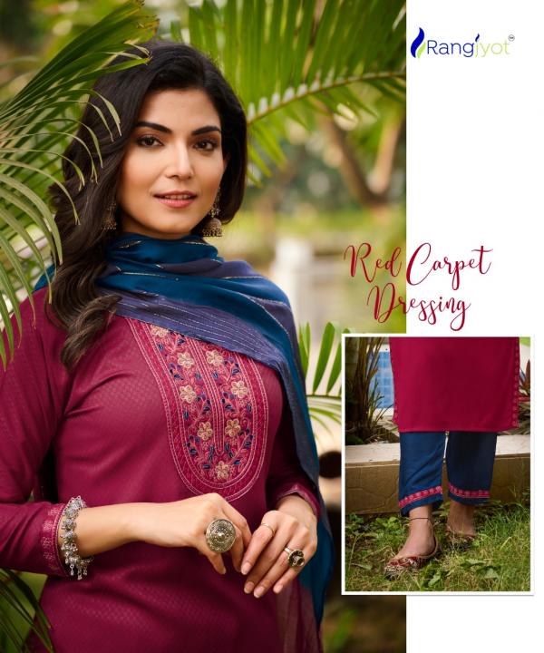 Rangjyot Veena Vol 1 Rayon Designer Excluisve Readymade Suit